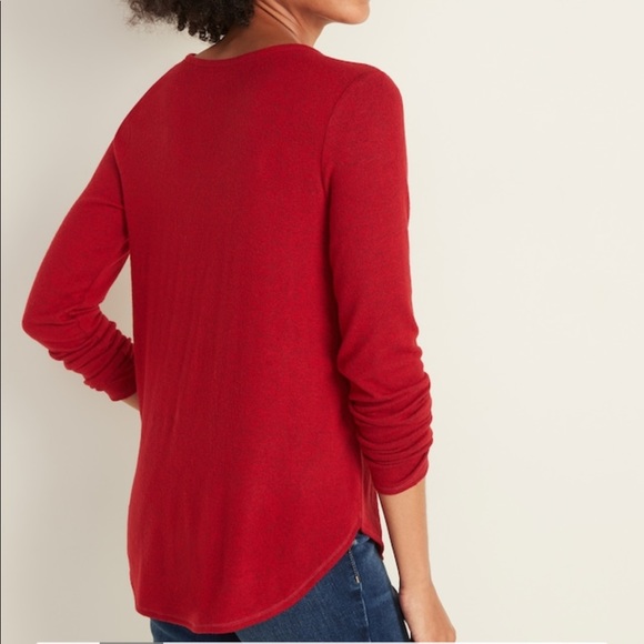 Old Navy Tops | Old Navy Long Sleeve Relaxed Plush Knit Tee | Poshmark